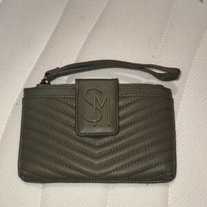 SM Olive Green Quilted Wristlet